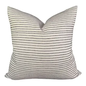 Black Slub Stripe Pillow Cover