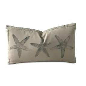 Block Printed Starfish Outdoor Lumbar Pillow Cover 13x22