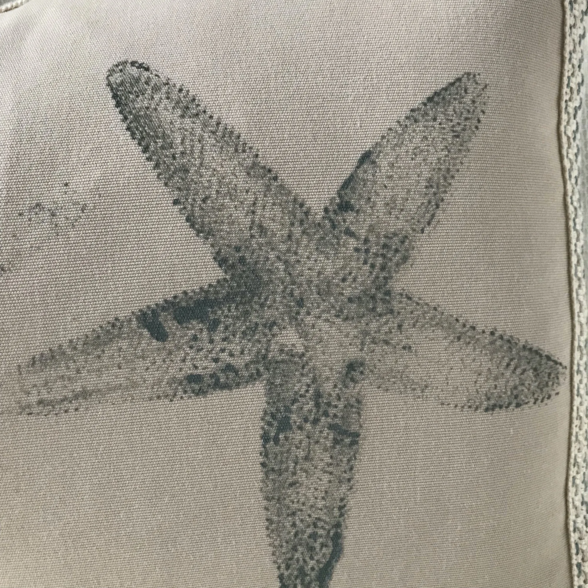 Block Printed Starfish Outdoor Lumbar Pillow Cover 13x22