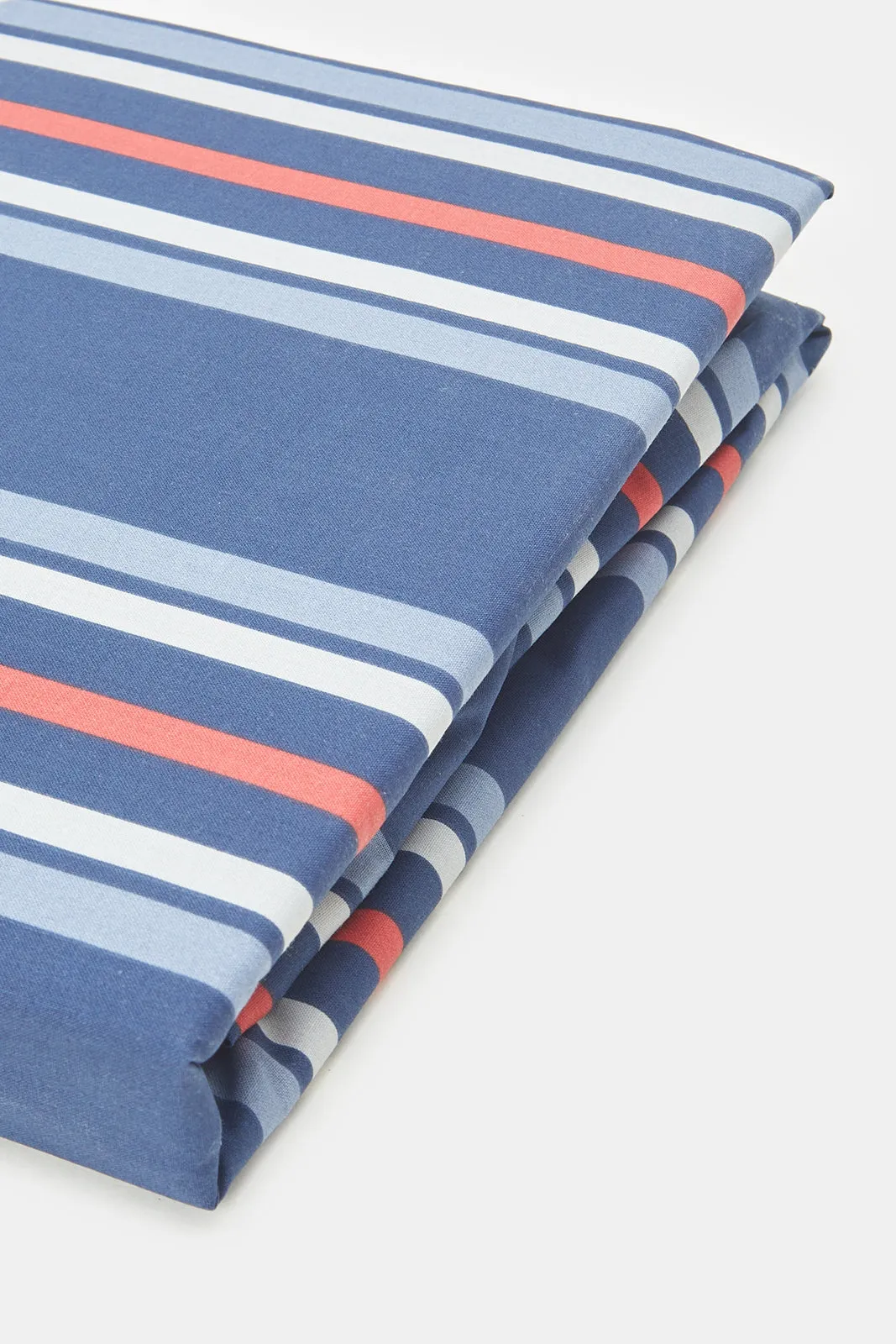 Blue Striped Printed Fitted Sheet (Twin Size)