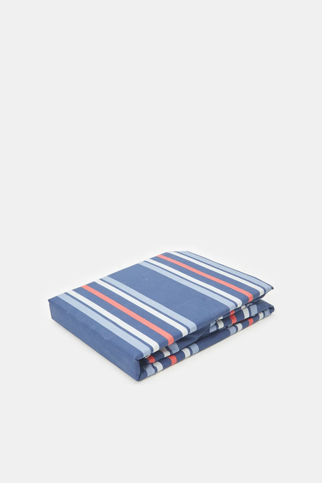 Blue Striped Printed Fitted Sheet (Twin Size)