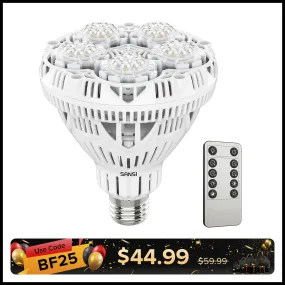 BR30 30W LED Grow Light Bulb With Remote Control (US ONLY)