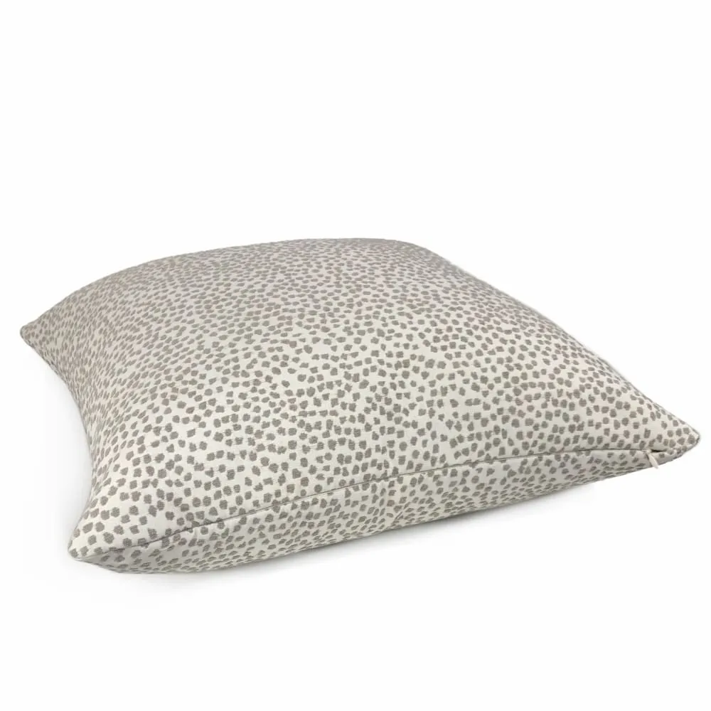 Brimley Taupe Textured Small Dots Chenille Pillow Cover