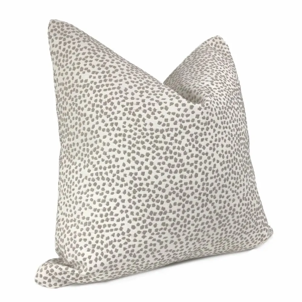 Brimley Taupe Textured Small Dots Chenille Pillow Cover