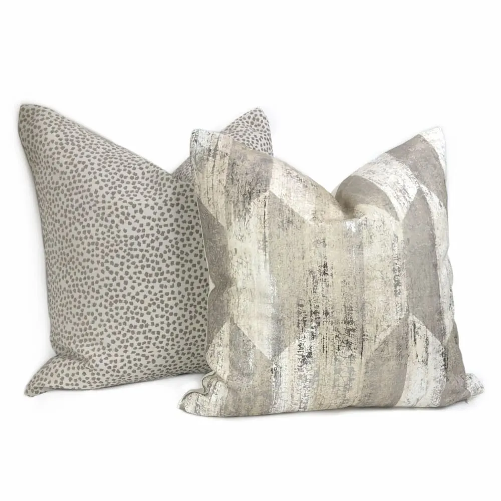 Brimley Taupe Textured Small Dots Chenille Pillow Cover