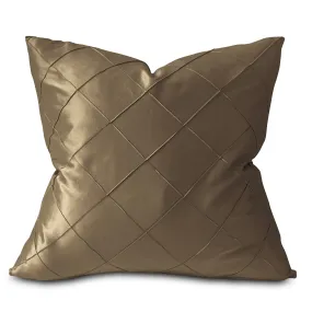 Bronze Pintuck Throw Pillow Cover 18x18