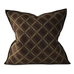 Brown Modern Woven Check Euro Sham 27x27