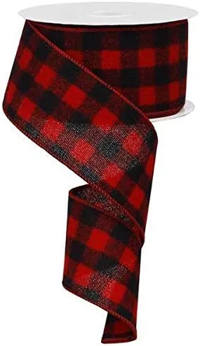 Buffalo Plaid Wired Ribbon Decoration - 2 1/2" x 10 Yards