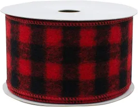 Buffalo Plaid Wired Ribbon Decoration - 2 1/2" x 10 Yards