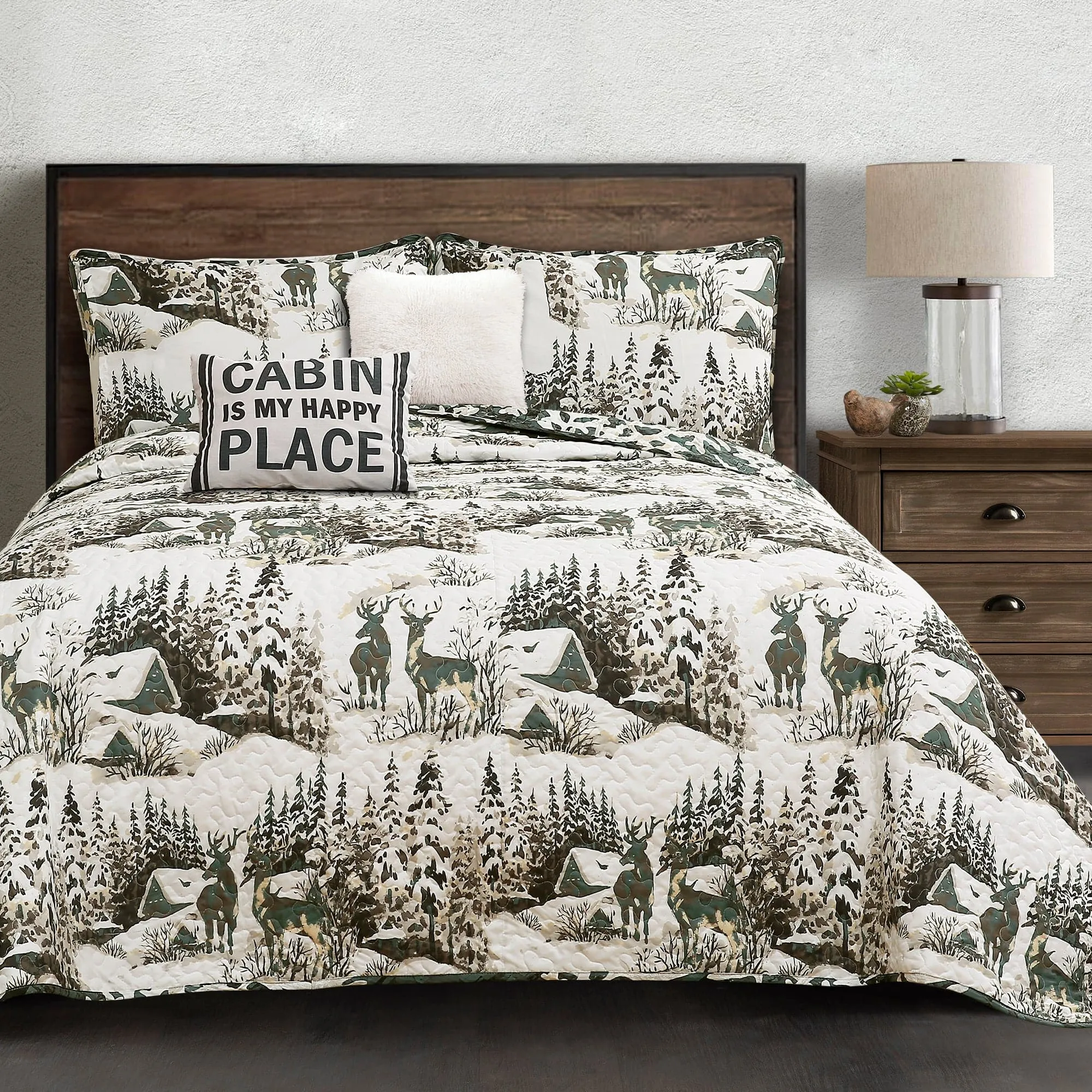 Camouflage Leaves Quilt 5 Piece Set