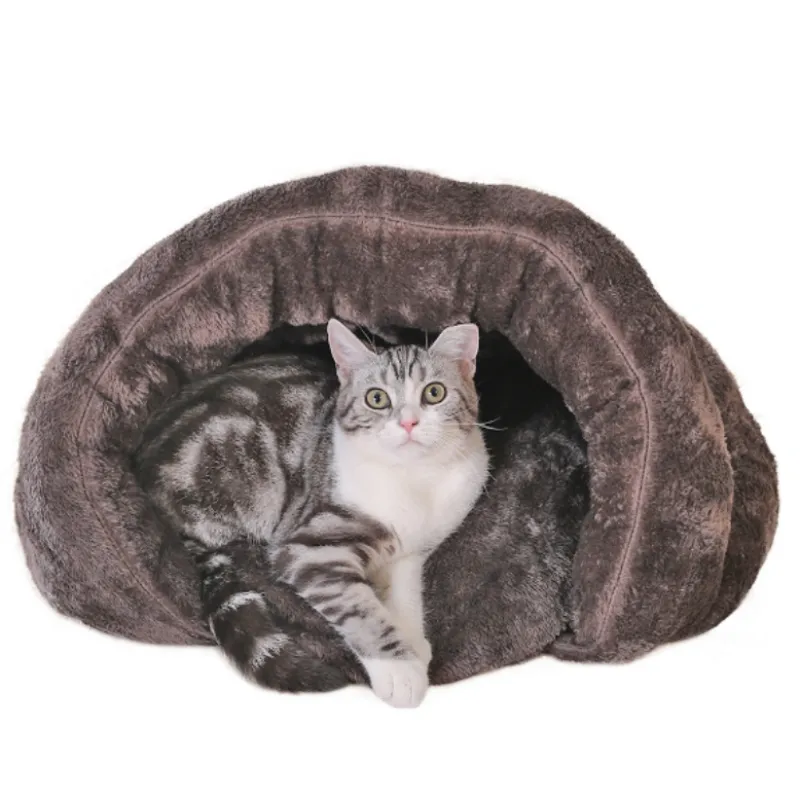 Cat Bed Cave Cozy Plush Cat House With Removable Mat