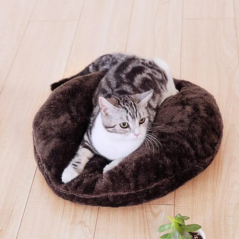 Cat Bed Cave Cozy Plush Cat House With Removable Mat