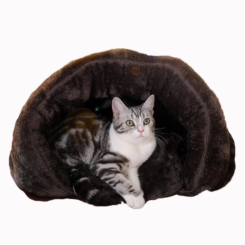 Cat Bed Cave Cozy Plush Cat House With Removable Mat