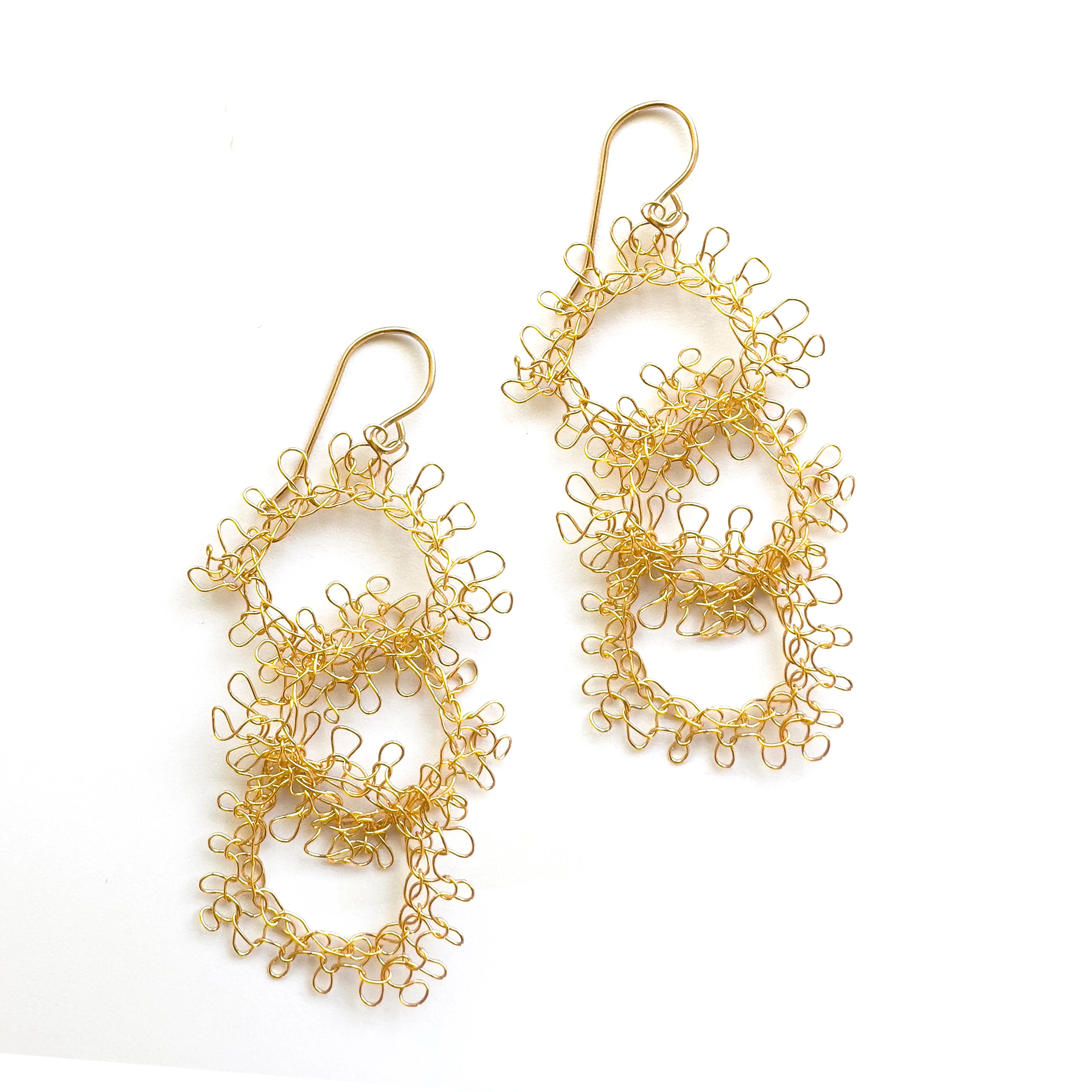 Chain link earrings - Partial Wire Crochet pattern