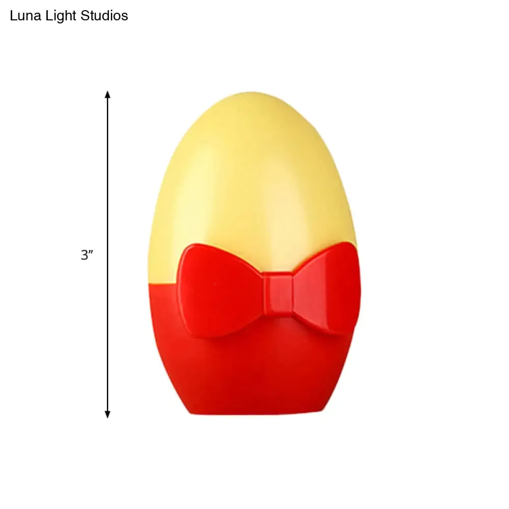 Children's Egg-Shaped Mini Night Light Wall Lamp - Plug-in LED Plastic Lamp in Yellow-Red