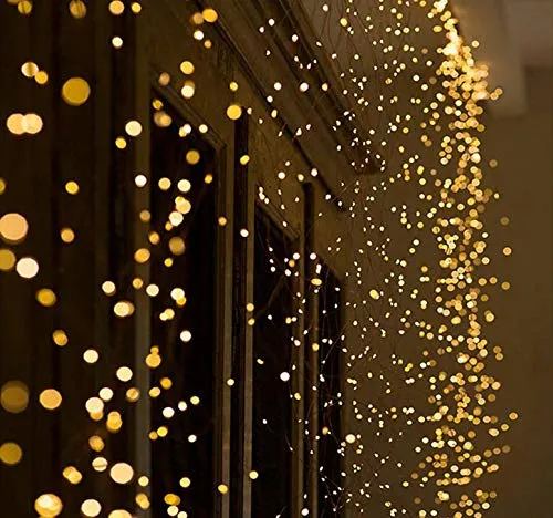 CITRA Waterproof Decorative Vine String Lights, 10 Strands 200 LEDs Hanging Twinkle Fairy Lights Silver Wire Timbo Starry Lights for Home,Office, Diwali, Eid & Christmas Decoration - Warm White