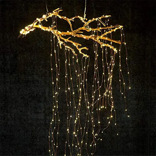 CITRA Waterproof Decorative Vine String Lights, 10 Strands 200 LEDs Hanging Twinkle Fairy Lights Silver Wire Timbo Starry Lights for Home,Office, Diwali, Eid & Christmas Decoration - Warm White