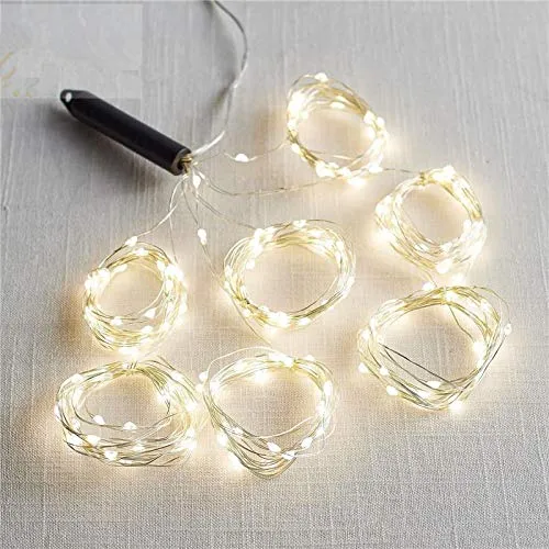 CITRA Waterproof Decorative Vine String Lights, 10 Strands 200 LEDs Hanging Twinkle Fairy Lights Silver Wire Timbo Starry Lights for Home,Office, Diwali, Eid & Christmas Decoration - Warm White