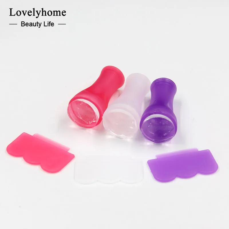 Clear Jelly Stamper Nail Art Stamper Frosted Clear Silicone Stamper & Scraper Stamping Nail Tools 3 Color For Choice