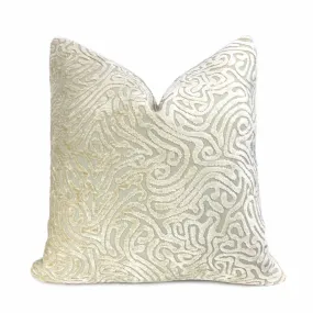 (CLEARANCE) Asriel Ivory Beige Freeform Swirl Texture Pillow Cover