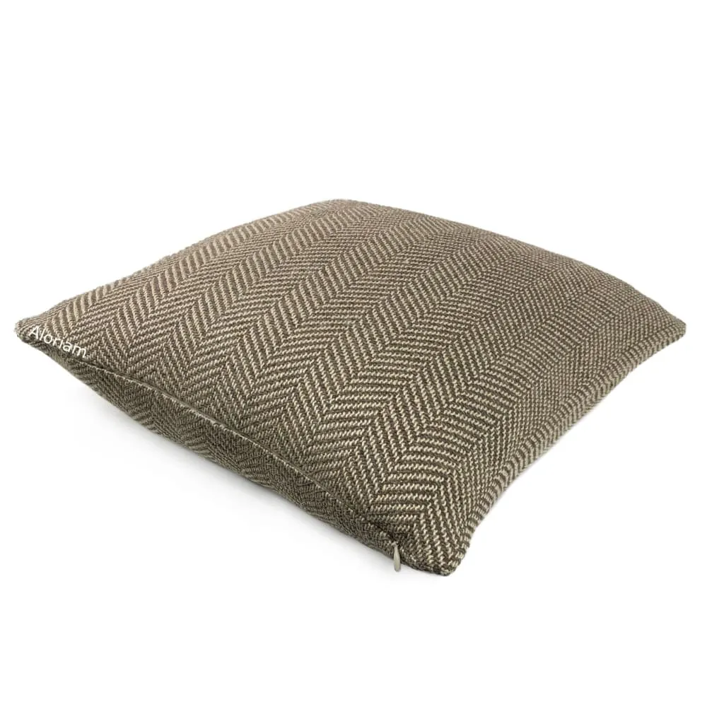 (CLEARANCE) Donegal Brown Beige Herringbone Pillow Cover