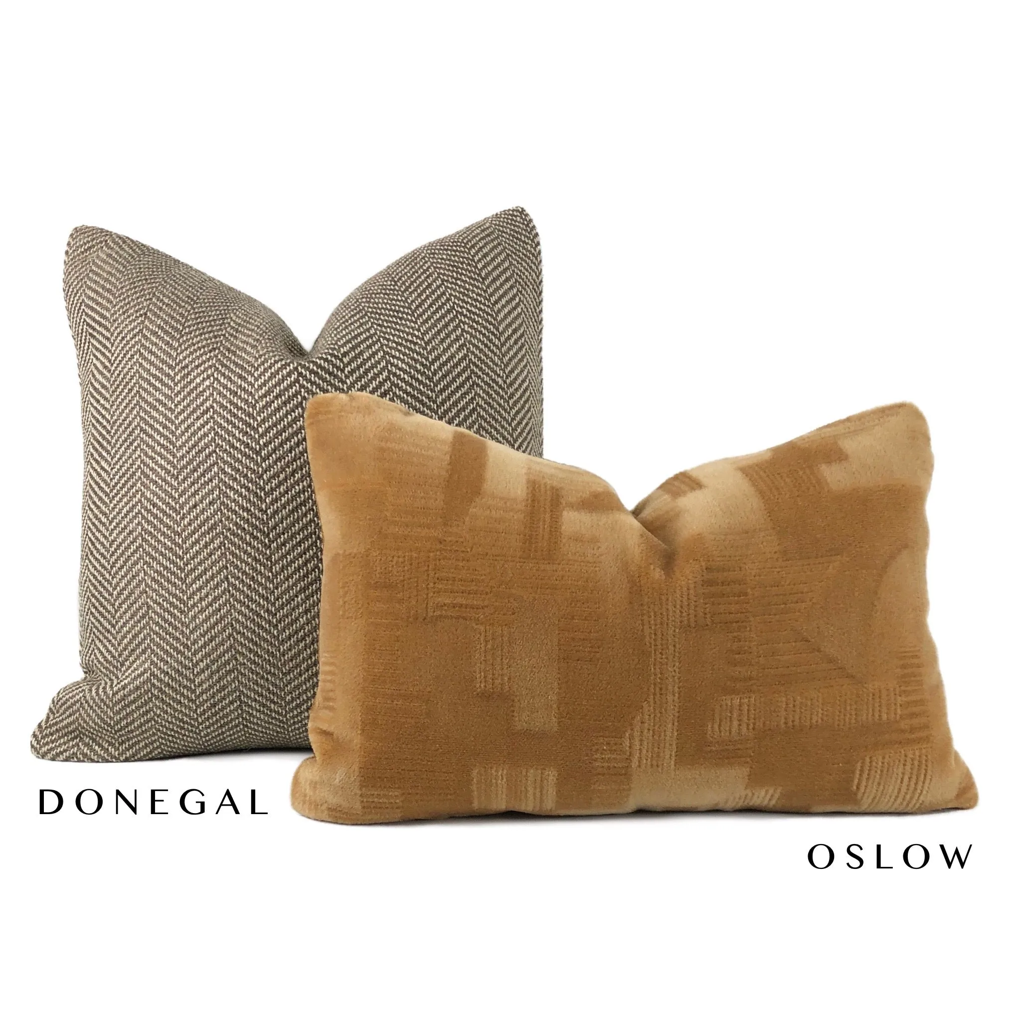 (CLEARANCE) Donegal Brown Beige Herringbone Pillow Cover