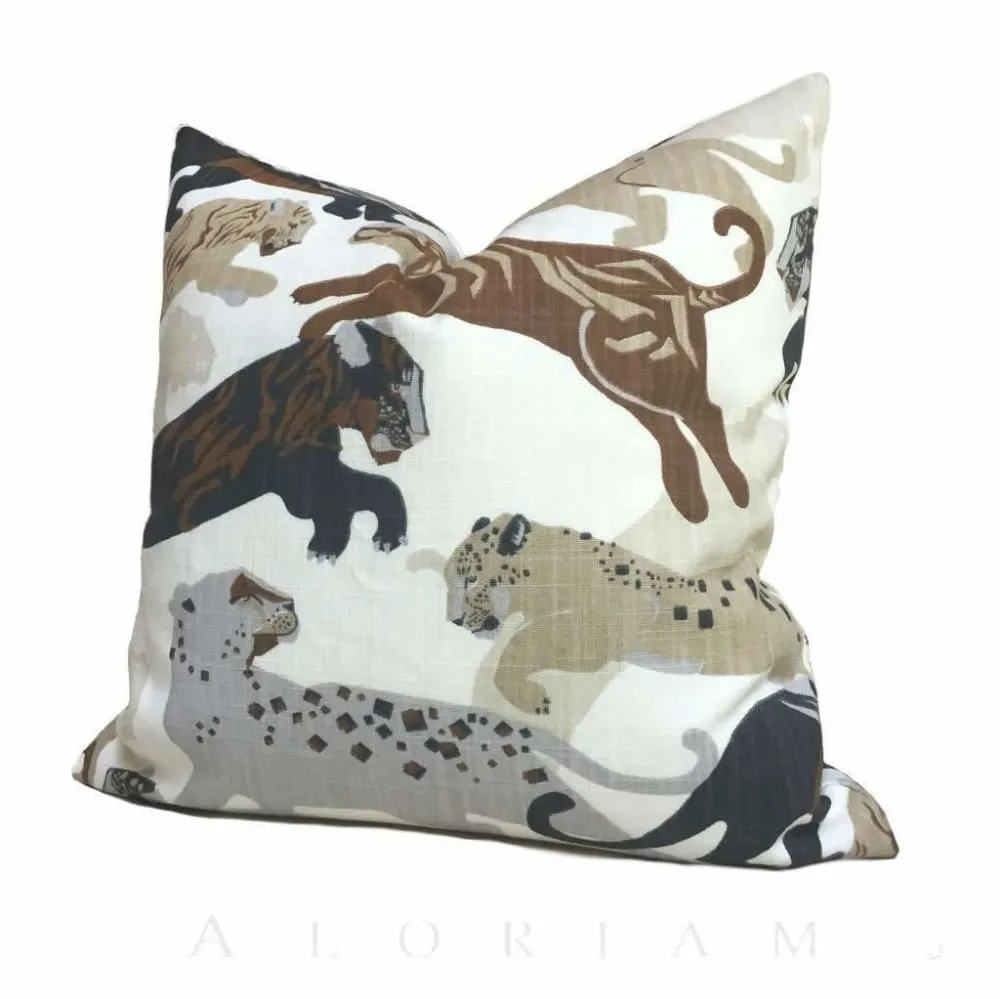 (CLEARANCE) Robert Allen Rajita Pouncing Tiger Print Pillow Cover