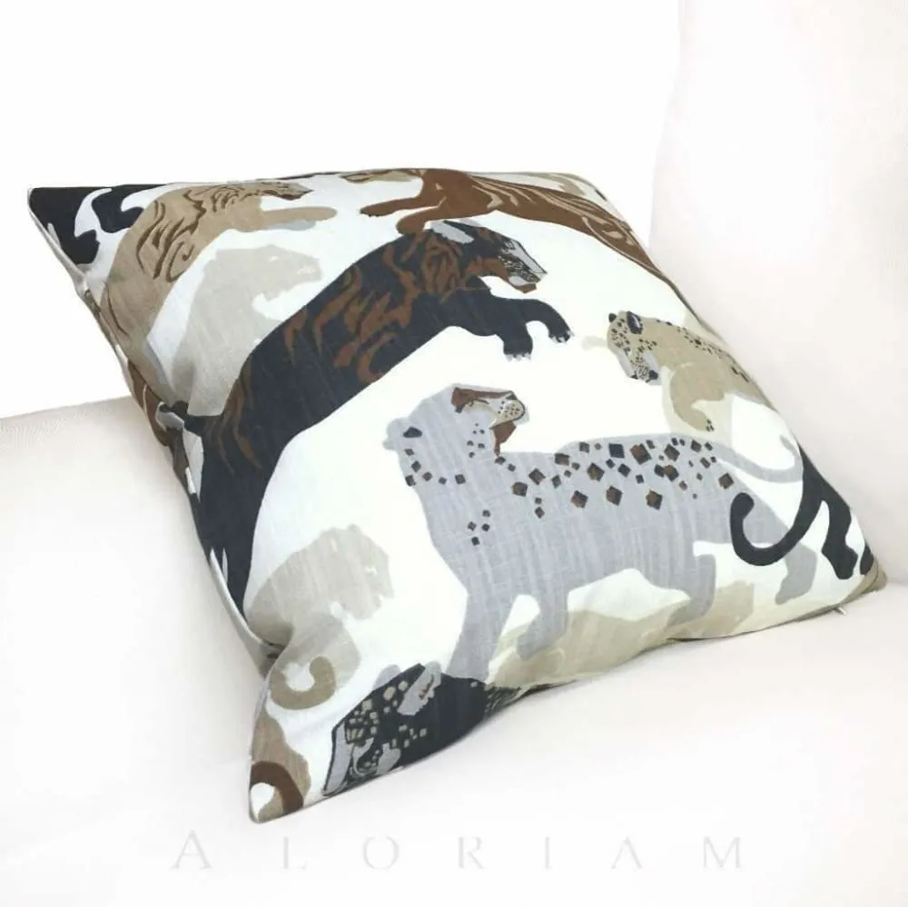 (CLEARANCE) Robert Allen Rajita Pouncing Tiger Print Pillow Cover