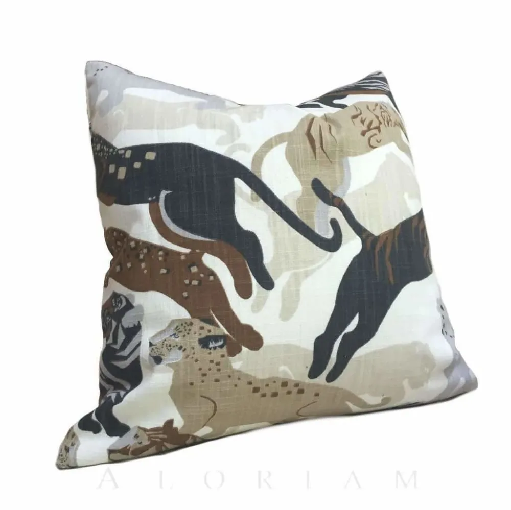 (CLEARANCE) Robert Allen Rajita Pouncing Tiger Print Pillow Cover