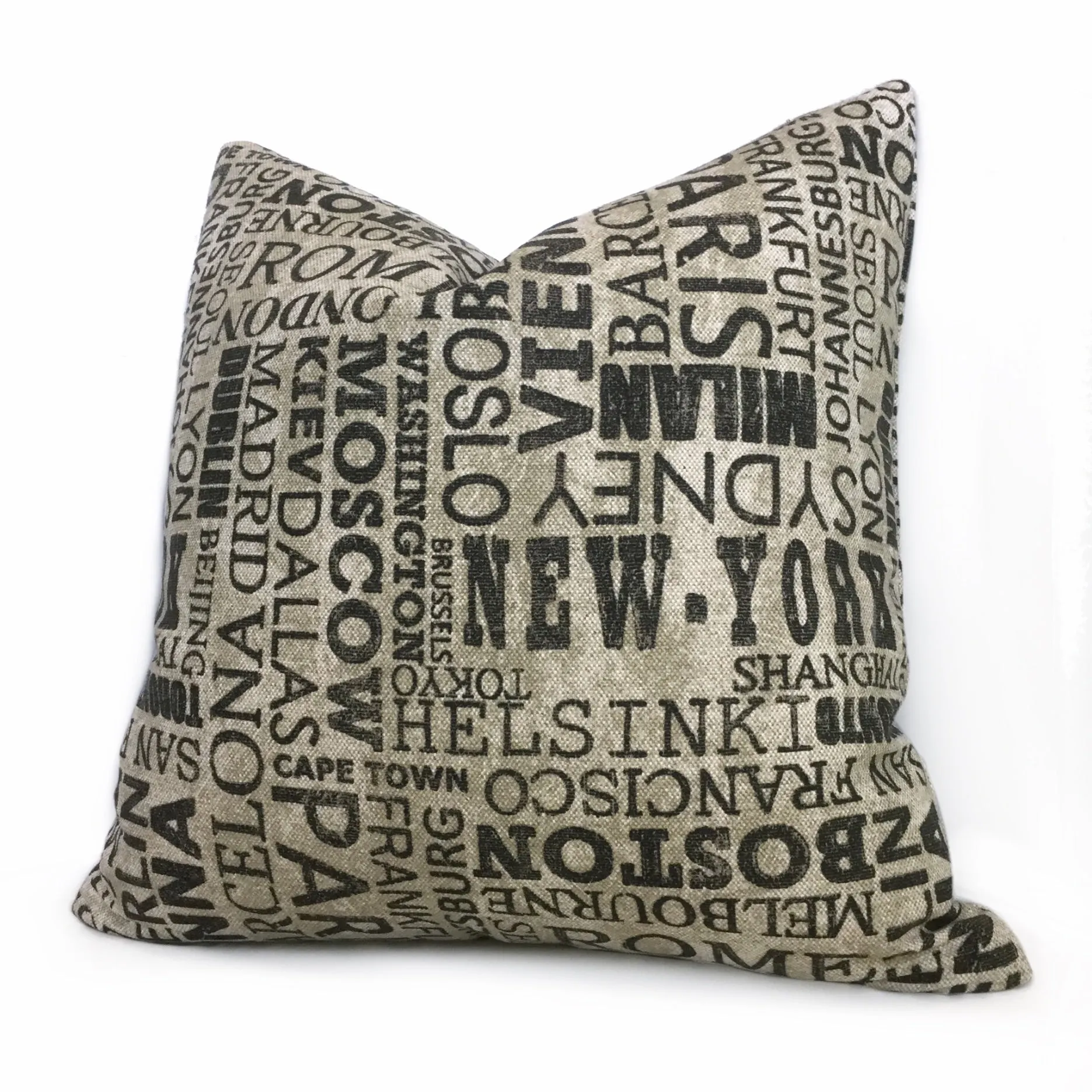 (CLEARANCE) World Capital Cities Destinations Cotton Print Pillow Cover