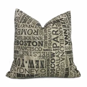 (CLEARANCE) World Capital Cities Destinations Cotton Print Pillow Cover