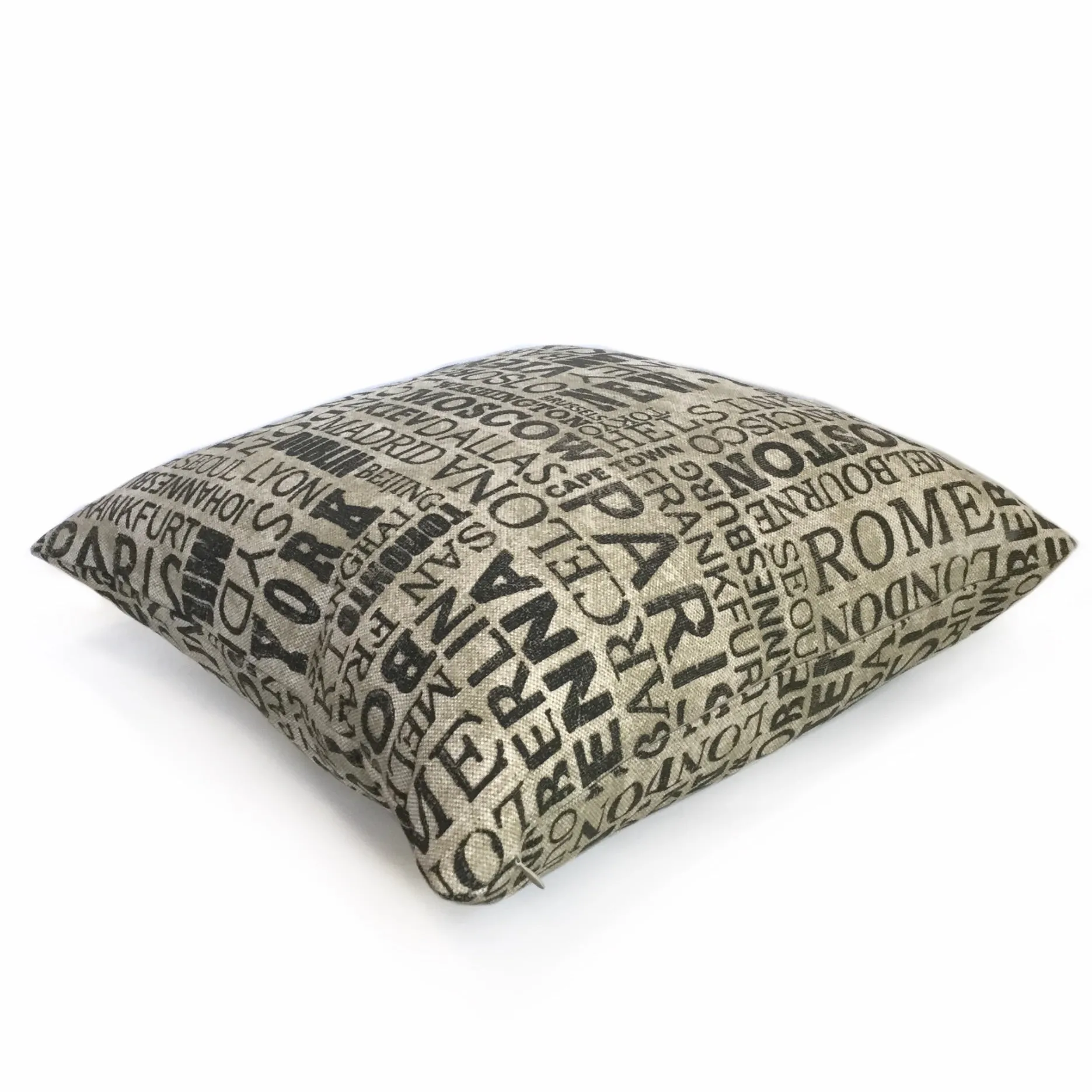 (CLEARANCE) World Capital Cities Destinations Cotton Print Pillow Cover