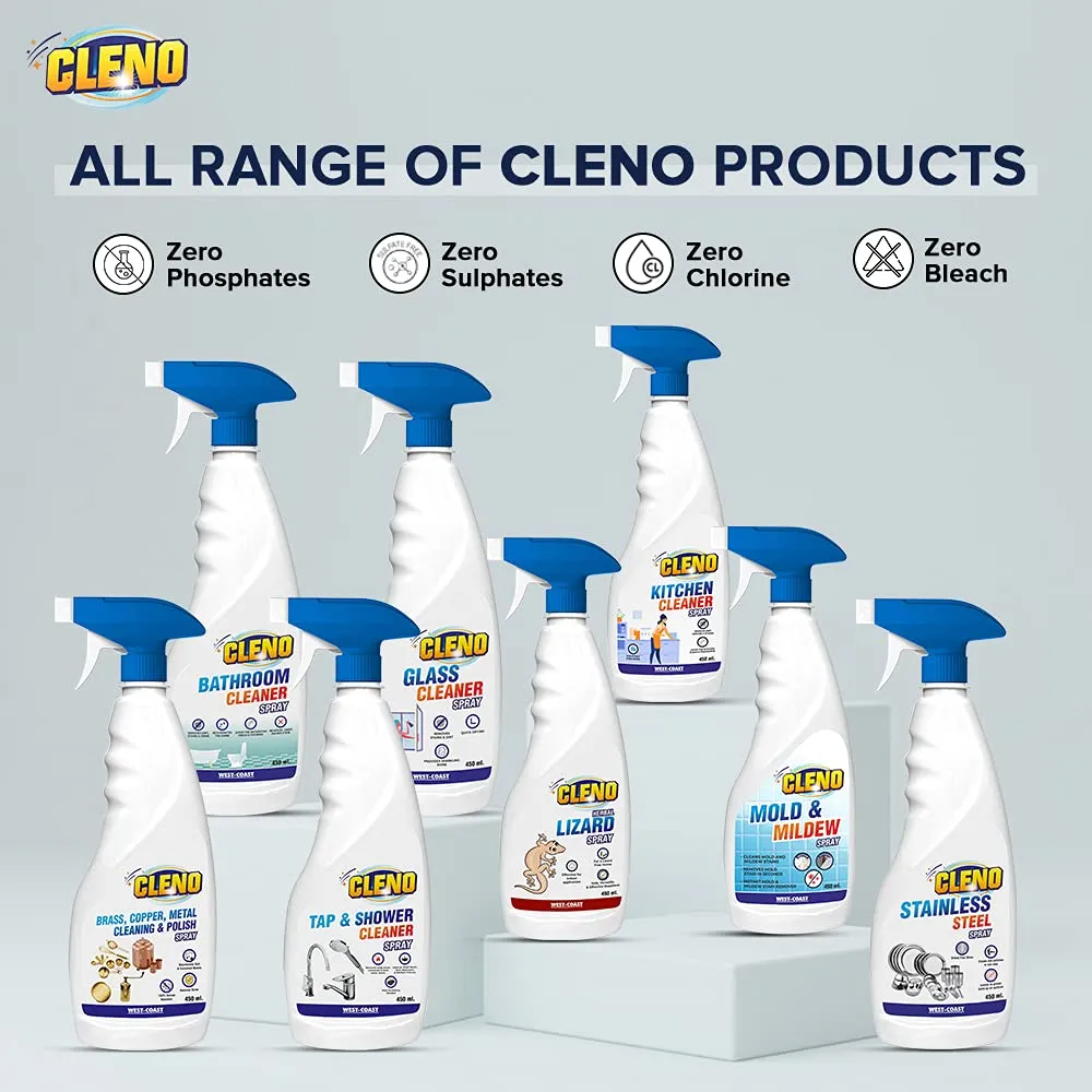 Cleno Heavy Duty Kitchen Degreaser Cleaner Spray Removes Oil Grease from Food Stains/Chimney Stove Grill/Kitchen Slab/Oven/Exhaust Fan - 450 ml (Pack of 50)