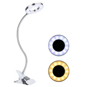 Clip-on Desk Lamp USB Table Lamp Eye Protection LED table Light Bendable Flexible Reading desk Lamp Nail Tattoo Reading Beauty