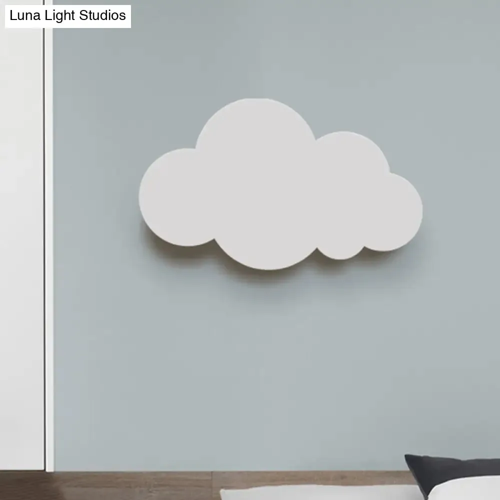 Colorful Cartoon LED Cloud Wall Sconce with Metallic Shade - Pink, Yellow, Blue