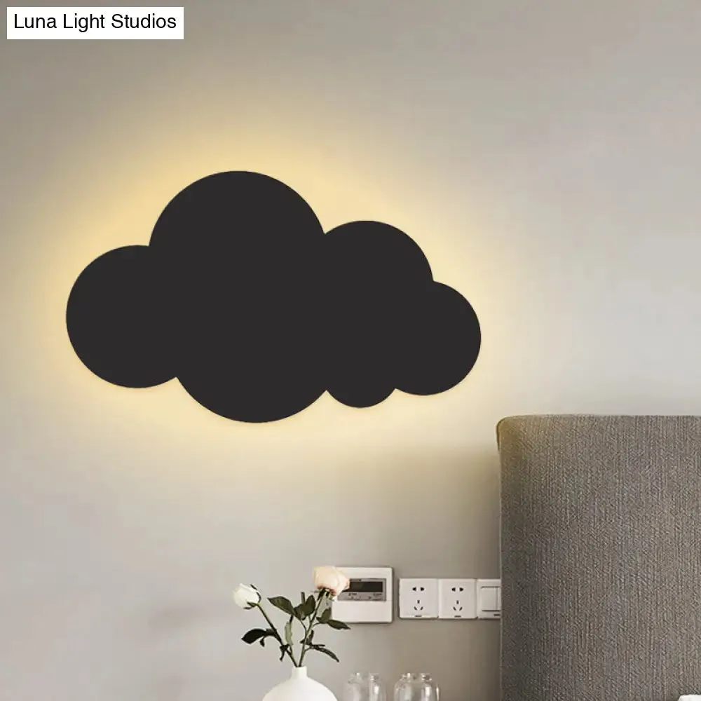 Colorful Cartoon LED Cloud Wall Sconce with Metallic Shade - Pink, Yellow, Blue