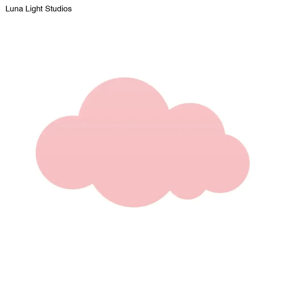 Colorful Cartoon LED Cloud Wall Sconce with Metallic Shade - Pink, Yellow, Blue