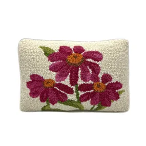 Coneflower Wool Hooked Pillow