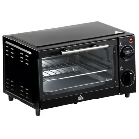 Convection Mini Oven, 9L Countertop Electric Grill, Toaster Oven with Adjustable Temperature, Timer, Baking Tray and Wire Rack, 750W