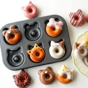 Cotton Mold Cat and Bear Donut Baking Tray