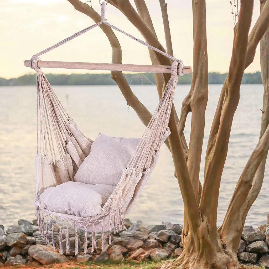 Cotton Weave Hanging Rope Hammock Chair by Sunsee