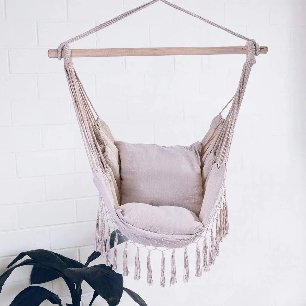 Cotton Weave Hanging Rope Hammock Chair by Sunsee