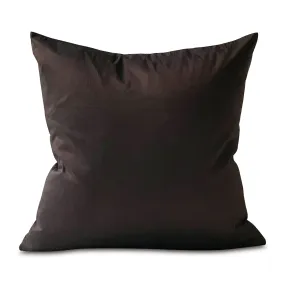 Dark Brown Solid Faux Silk Throw Pillow Cover 22x22