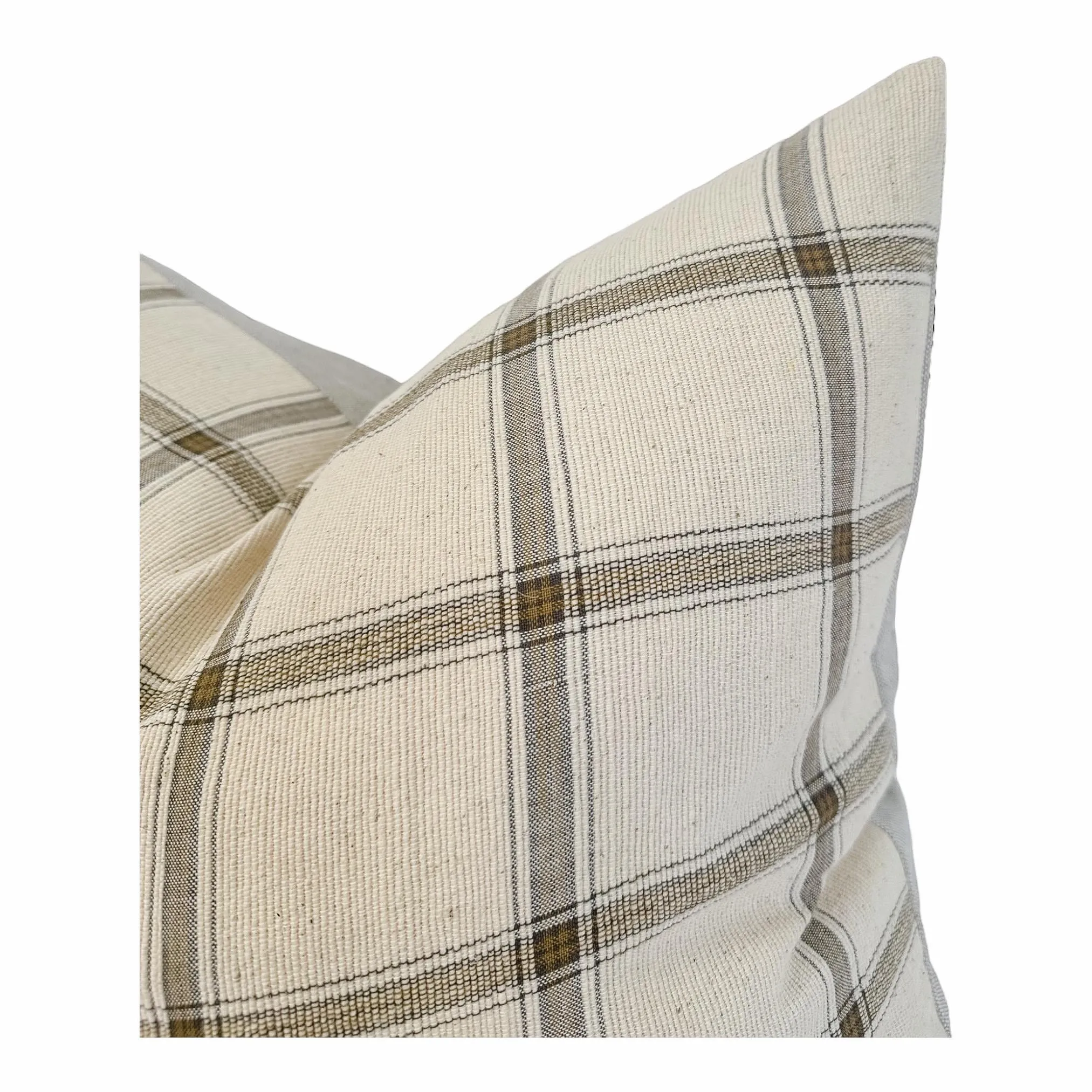 Designer "Morton" Woven Plaid Pillow Cover