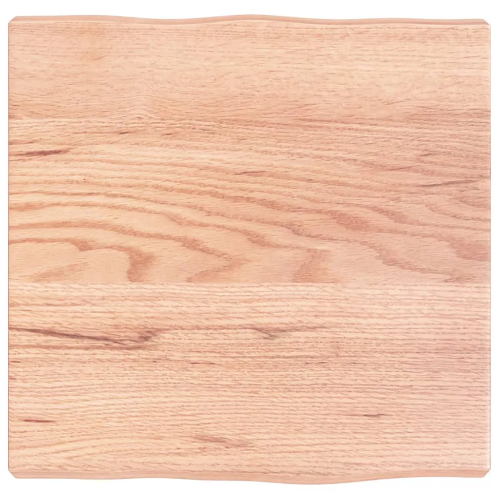 Desk Top Light Brown 40x40x4 cm Treated Solid Wood Oak