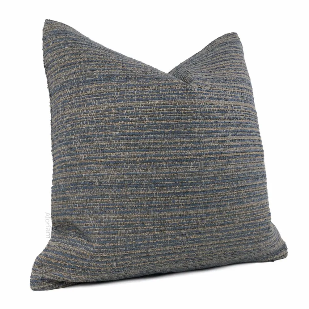 Desmond Slate Blue Brown Texture Pillow Cover