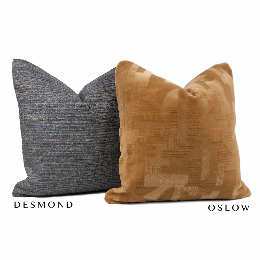 Desmond Slate Blue Brown Texture Pillow Cover