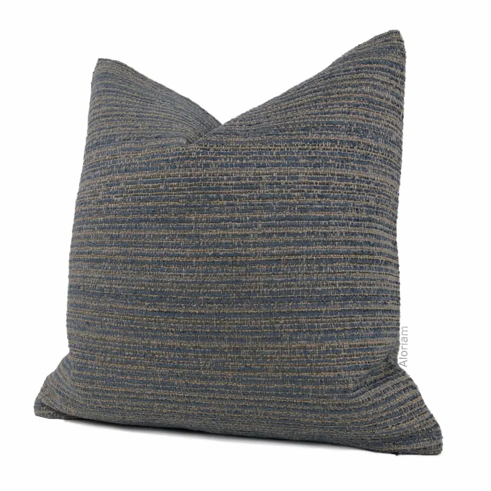 Desmond Slate Blue Brown Texture Pillow Cover