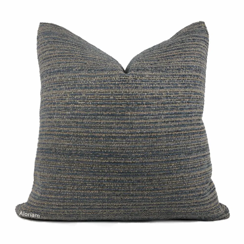 Desmond Slate Blue Brown Texture Pillow Cover