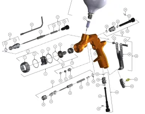 DeVilbiss PRO-415-1 Spray Gun Repair Kit